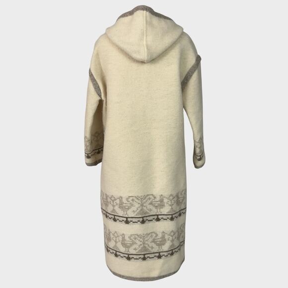 Alafoss Icewool S Ivory 100% Pure Virgin Wool Long Cardigan Sweater Coat - Picture 12 of 16
